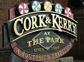 Sign Companies Chicago, Sign Makers Chicago, Cork And Kerry Sign, Wooden Exterior Signs Chicago