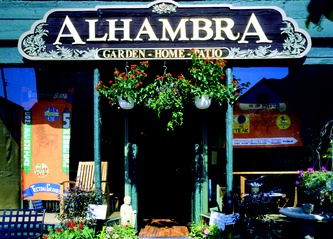 Image of Alhambra Sign on Southport in Chicago's lakeview Neighorhood