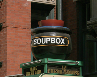 Image of Soupbox 3D Sign, HDU Signs Chicago Ave., Sign Companies Chicago, Wood Signs Chicago