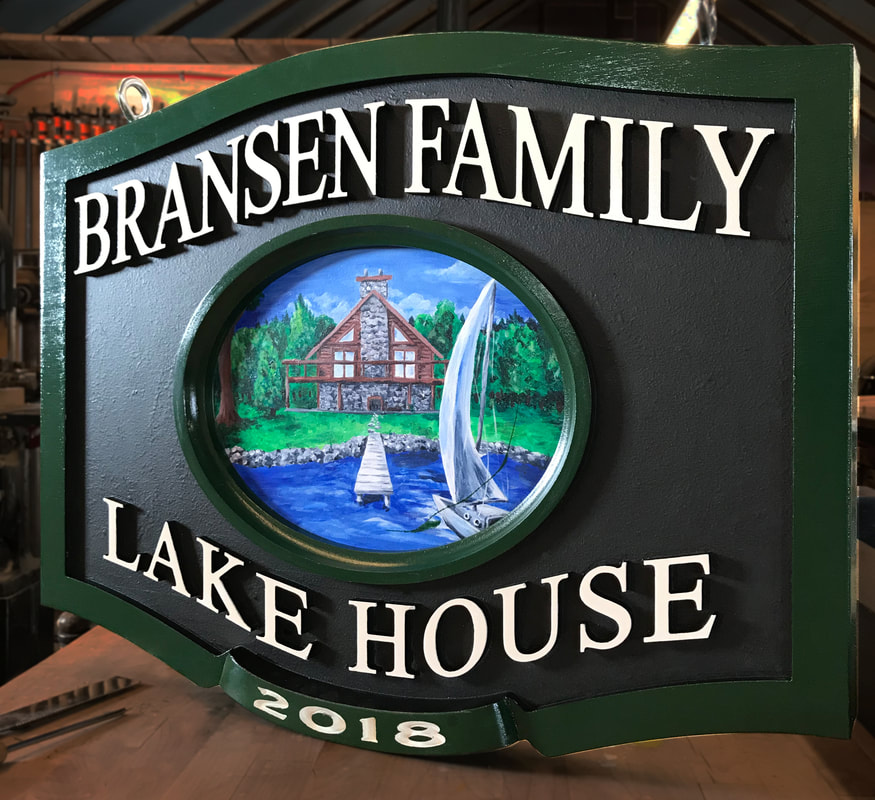 Hand Carved Wooden Signs, Wooden Lake House Signs