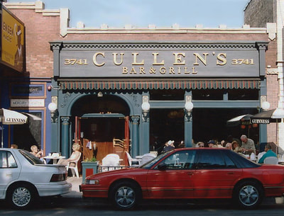 Image of Cullens Sign Wrigleyville signs on Southport, Chicago Sign Companies, Chicago Signs, Chicago Gold Leaf Signs
