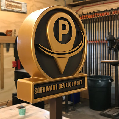 ParkSmart Inc Sign, Walnut Creek Signs, California Signs, Chicago Sign Companies, Chicago Signs, Wisconsin Exterior Signs, CNC Cut Signage, Wayfinding Signs, Signage Lake Geneva Signs, Outdoor signs Chicago, Elkhorn Sign Shop, Wooden Signs, Sign Design and fabrication, Architectural Signs