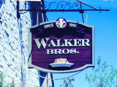 Image of Walker Bros. Pancakes Sign Palatine Chicago,IL, Gold Leaf Signs Chicago, Gold Leaf Lettering, Gold Leaf Signs Milwaukee, Gilded Signs, Gold Leaf Chicago